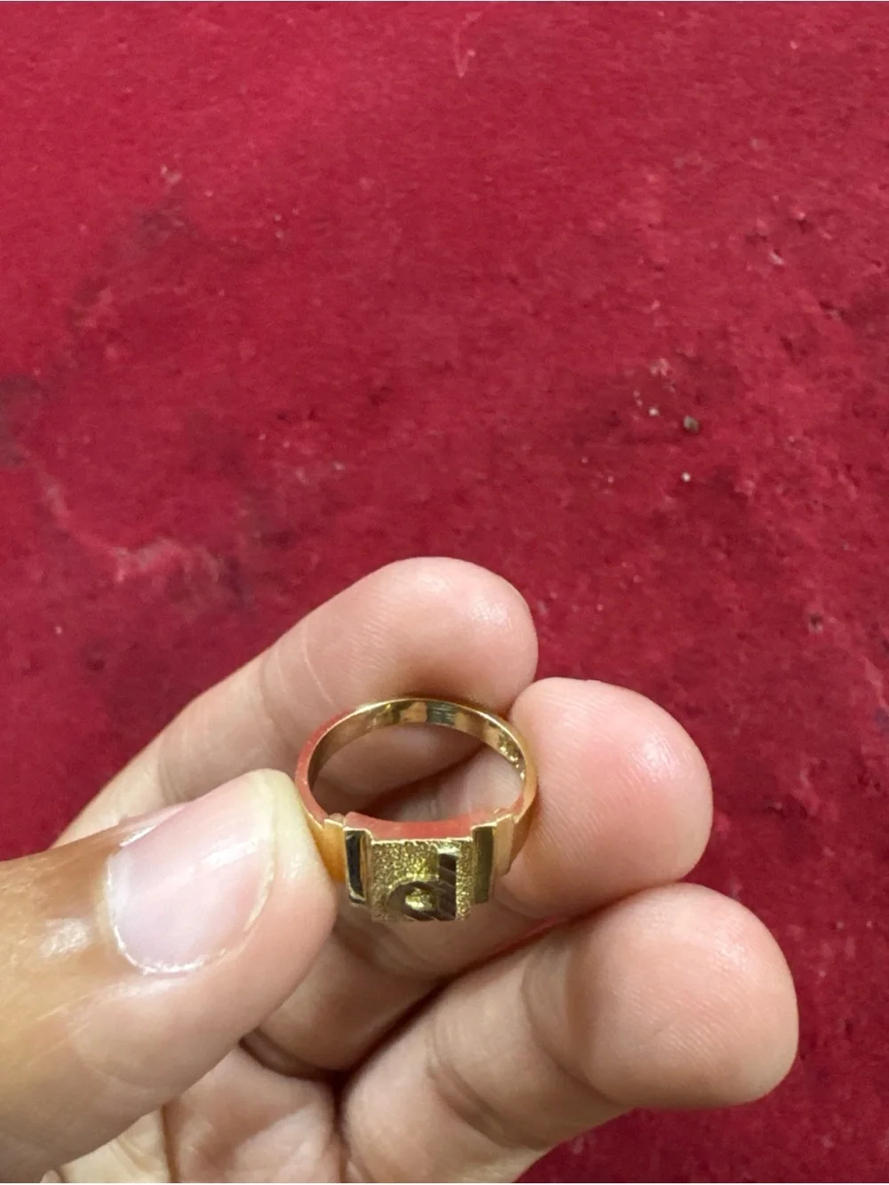 10K Yellow Gold Baby Ring Size 2.5 1.2g Initial Signet Style New